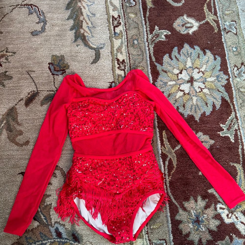 Red sequin fringe